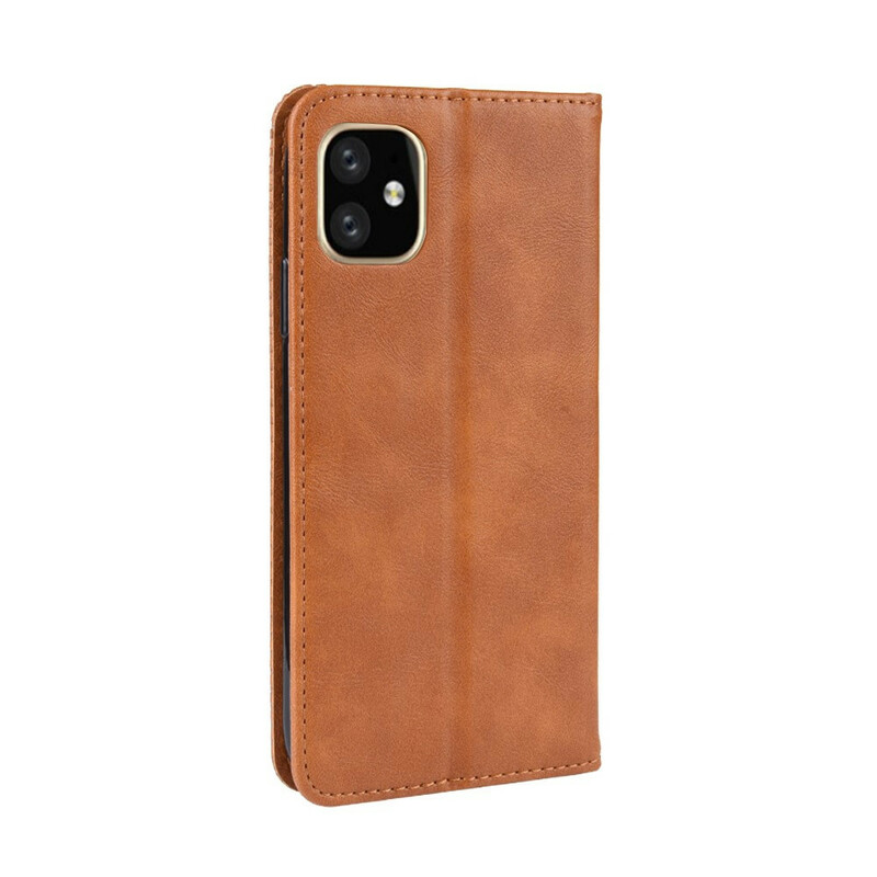 Flip Cover iPhone 12 Max / 12 Pro effetto pelle Vintage Stylish