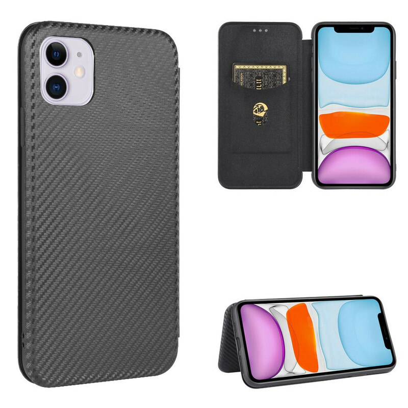Flip Cover iPhone 12 Max / 12 Pro in fibra di carbonio