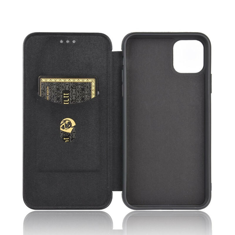 Flip Cover iPhone 12 Max / 12 Pro in fibra di carbonio