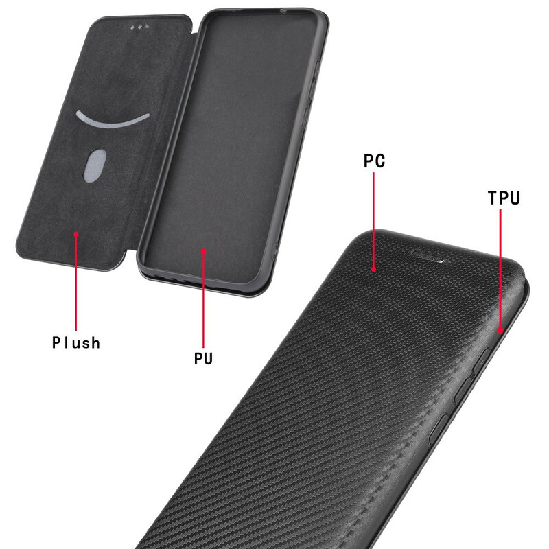 Flip Cover iPhone 12 Max / 12 Pro in fibra di carbonio