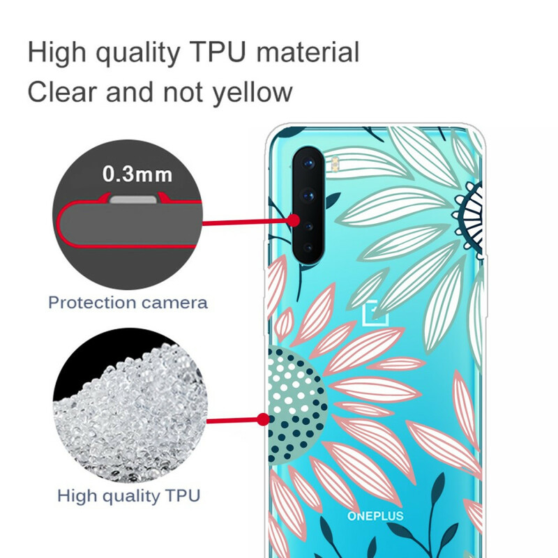 OnePlus Nord Custodia trasparente a forma di fiore