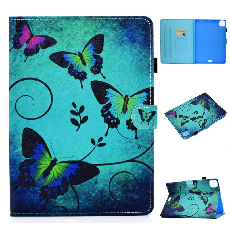 Custodia per iPad Air 10,9" (2020) con farfalle verdi