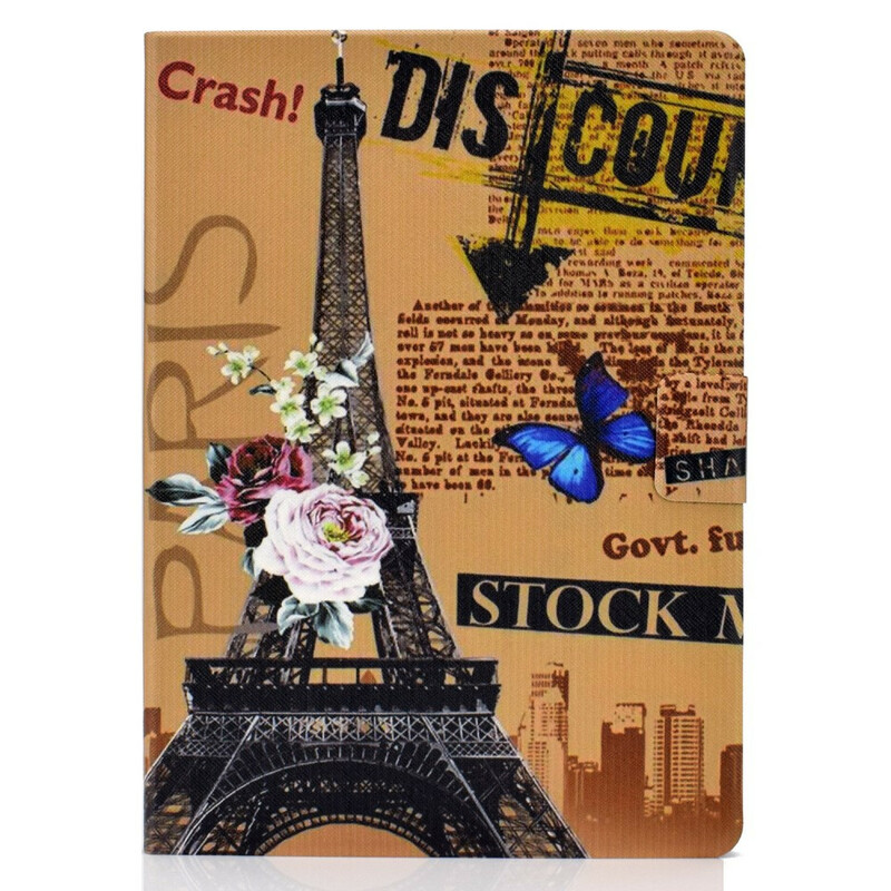 Custodia per iPad Air 10,9" (2020) con torre Eiffel floreale