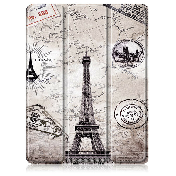 Custodia smart per iPad Air 10,9" (2020) Retro Torre Eiffel con supporto per stilo