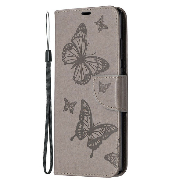Samsung Galaxy Note 20 Custodia con farfalle e patta obliqua