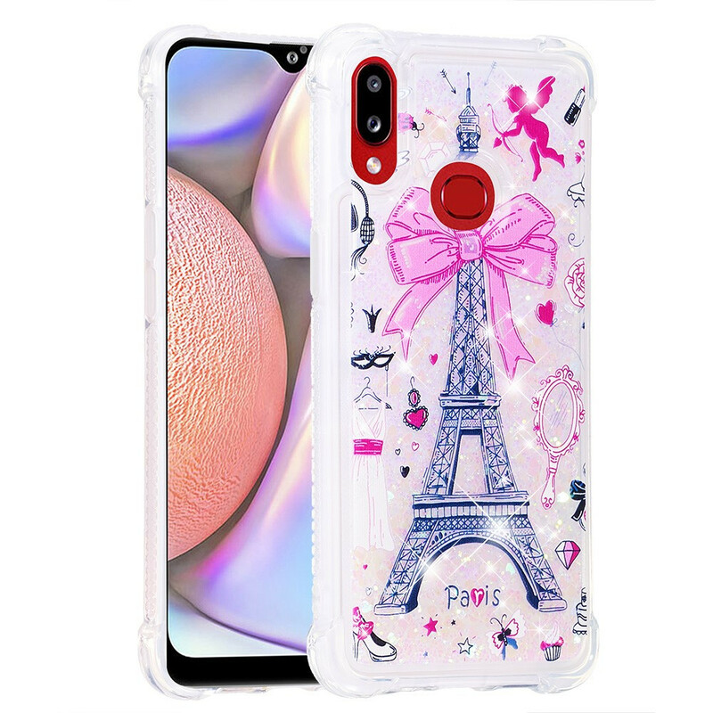 Custodia per Samsung Galaxy A10s Torre Eiffel Glitter