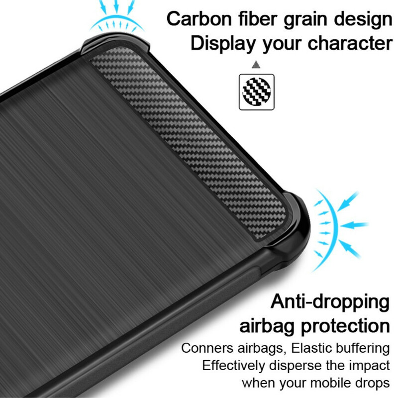 Samsung Galaxy A10s IMAK Serie Vega Custodia in fibra di carbonio spazzolata