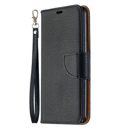 Samsung Galaxy A10s Custodia Lychee con patta obliqua