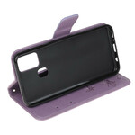 Samsung Galaxy M21 Custodia con cinturino con farfalle e fiori