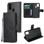 Samsung Galaxy M21 Custodia con cinturino con albero e gufo