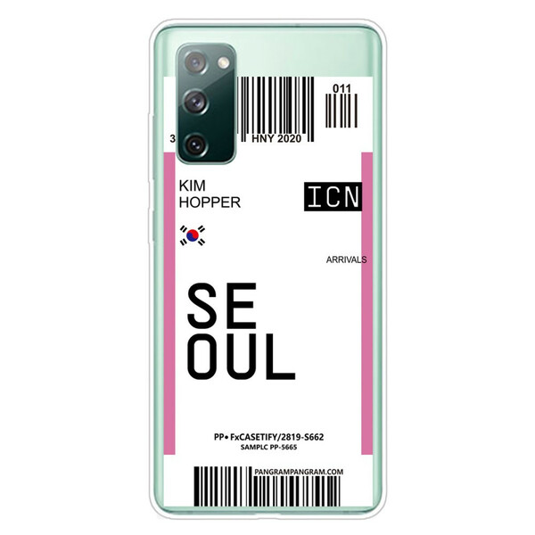 Carta d'imbarco per Seoul con cover Samsung Galaxy S20 FE