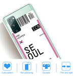 Carta d'imbarco per Seoul con cover Samsung Galaxy S20 FE