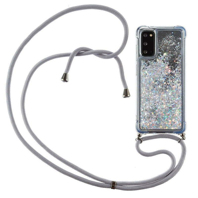 Samsung Galaxy S20 Custodia glitterata con cordino