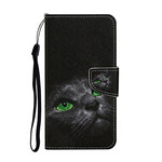 Samsung Galaxy S20 Ultra Custodia Gatto Occhi Verdi con Cinturino