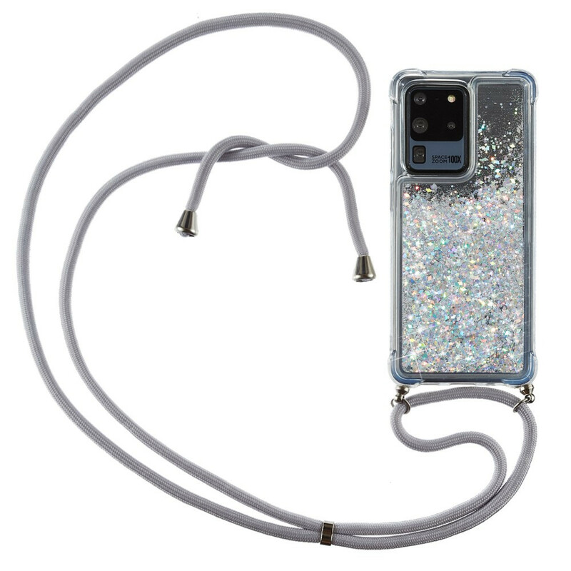 Custodia Samsung Galaxy S20 Ultra Glitter con cordino