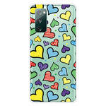 Custodia per Samsung Galaxy S20 FE Cuori Multicolore