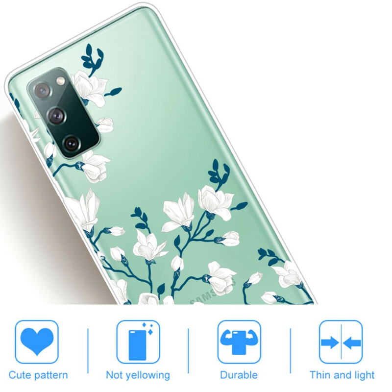 Samsung Galaxy S20 FE Custodia a fiori bianchi