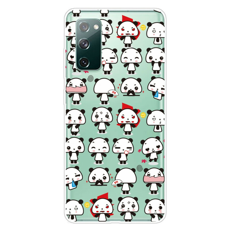 Samsung Galaxy S20 FE Custodia trasparente divertente Pandas