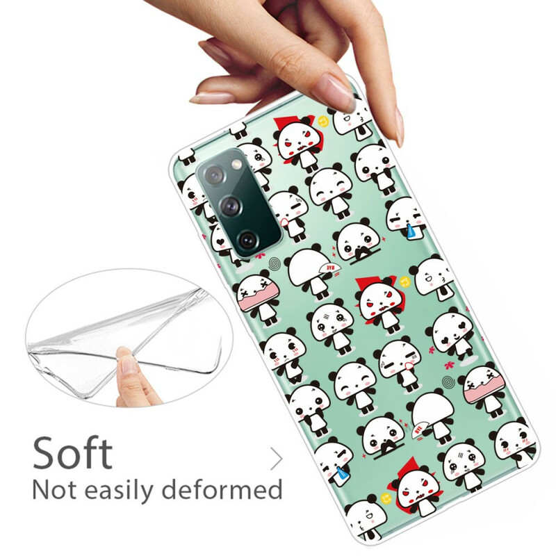 Samsung Galaxy S20 FE Custodia trasparente divertente Pandas