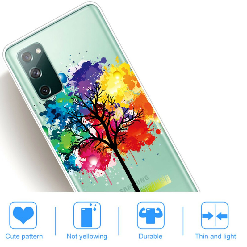 Samsung Galaxy S20 FE Custodia trasparente con albero acquerellato