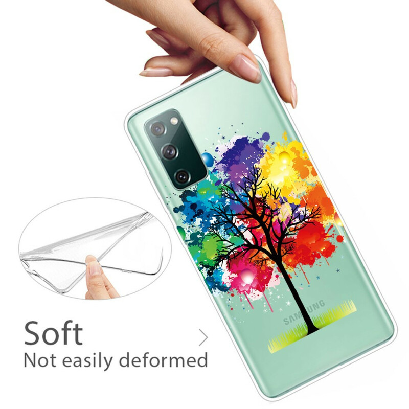 Samsung Galaxy S20 FE Custodia trasparente con albero acquerellato