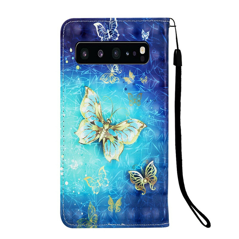 Custodia Samsung Galaxy S10 5G Gold Butterfly