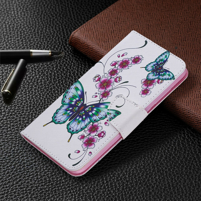 Xiaomi Redmi Note 9 Custodia con farfalle