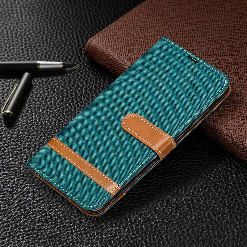 Xiaomi redmi Note 9 Custodia effetto tessuto e pelle