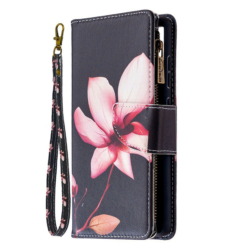 Custodia per Samsung Galaxy S20 FE con tasca a zip a forma di fiore