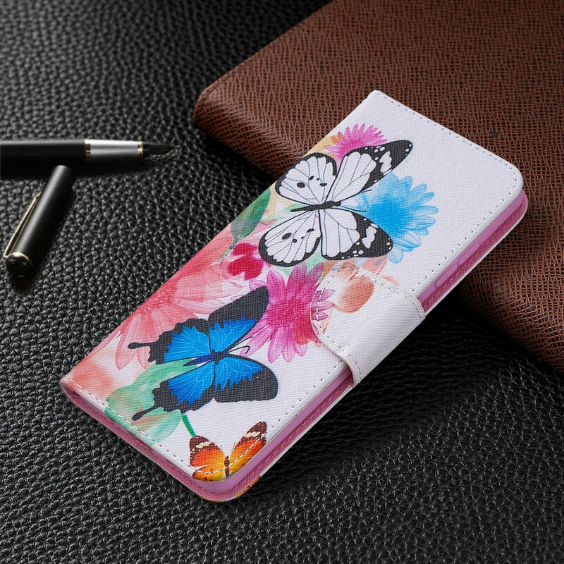 Custodia per Samsung Galaxy S20 FE con farfalle e fiori dipinti