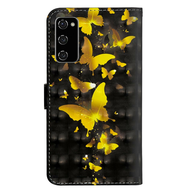 Samsung Galaxy S20 FE Custodia Farfalle gialle