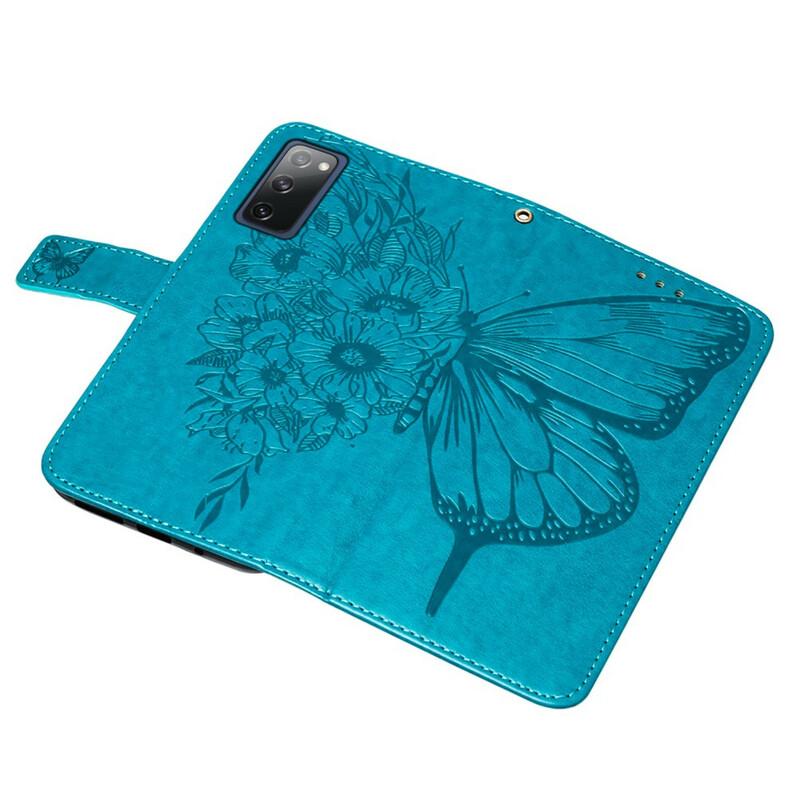 Housse Samsung Galaxy S20 FE Papillon Design avec Lanière