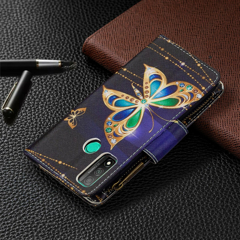 Huawei P Smart 2020 Tasca con cerniera Farfalle
