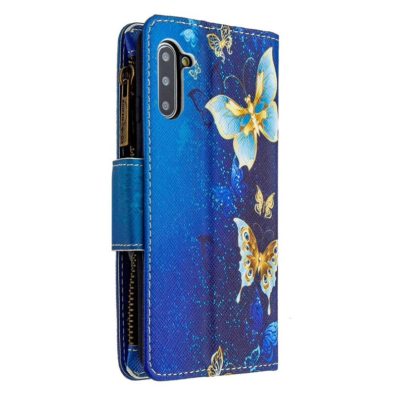 Samsung Galaxy Note 10 Tasca con zip Farfalle