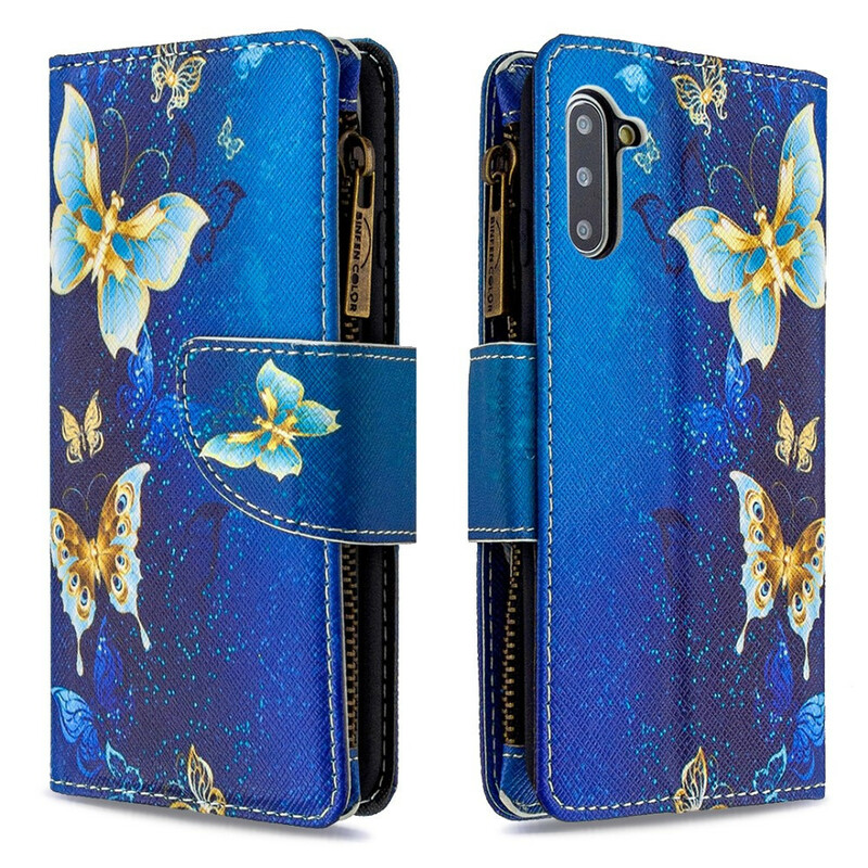 Samsung Galaxy Note 10 Tasca con zip Farfalle