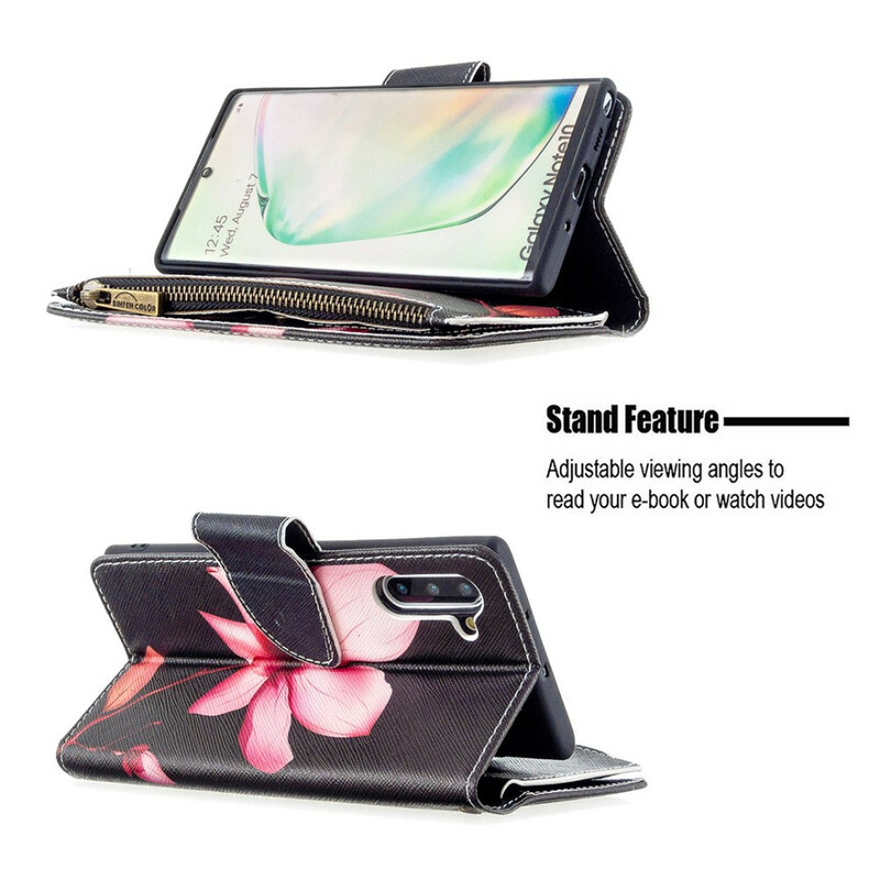 Samsung Galaxy Note 10 Tasca con zip Fiore