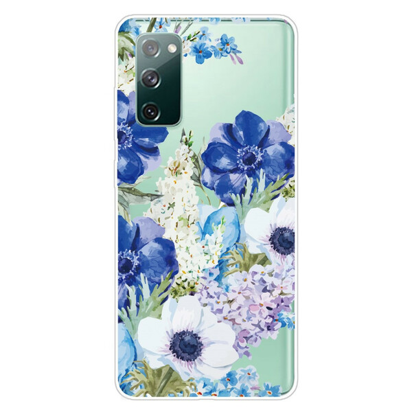 Samsung Galaxy S20 FE Custodia trasparente con fiori acquerellati