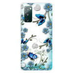 Samsung Galaxy S20 FE Clear Case Farfalle e fiori Retro