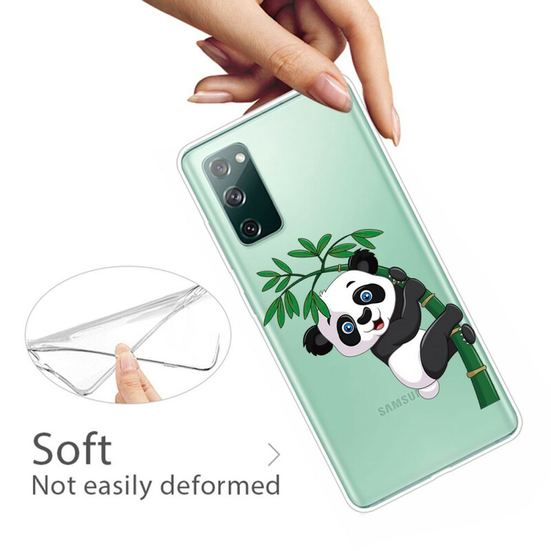 Samsung Galaxy S20 FE Clear Case Panda On Bamboo