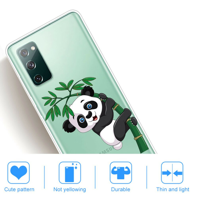Samsung Galaxy S20 FE Clear Case Panda On Bamboo