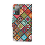 Samsung Galaxy S20 FE Custodia Patchwork Mandalas con cinturino