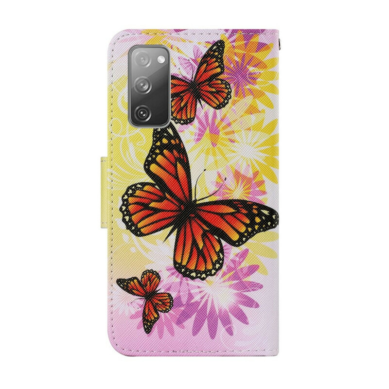 Samsung Galaxy S20 FE Custodia Farfalle e fiori d'estate