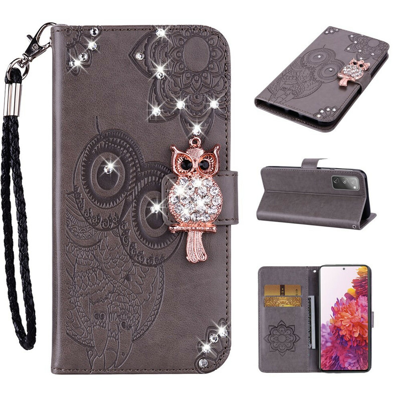 Samsung Galaxy S20 FE Custodia Mandala Gufo e Charm