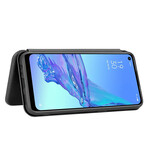 Flip Cover Oppo A53 Silicone fibra di carbonio colorato