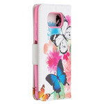 Xiaomi Poco X3: cover dipinta con farfalle e fiori