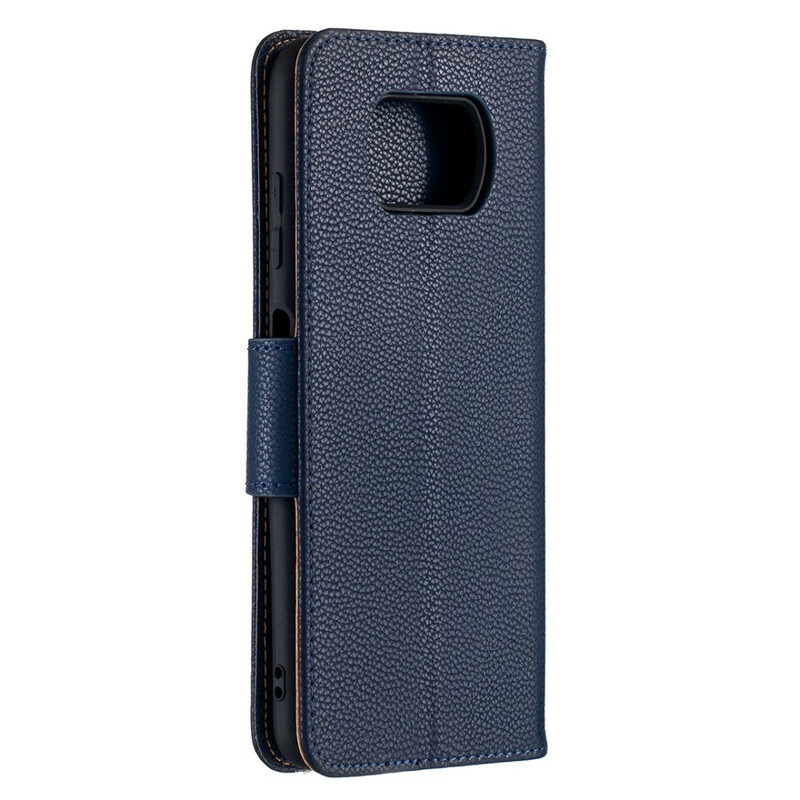Xiaomi Poco X3 Litchi Custodia Flap Obliqua