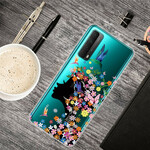 Huawei P Smart 2021 Custodia trasparente a forma di ragazza fiorita
