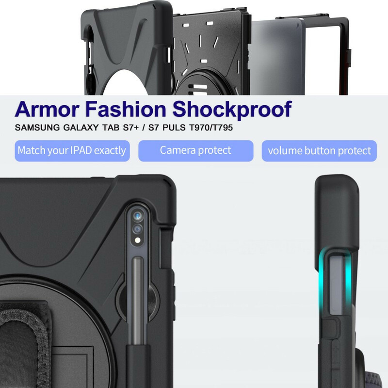 Samsung Galaxy Tab S7 Custodia resistente agli urti con cinturino