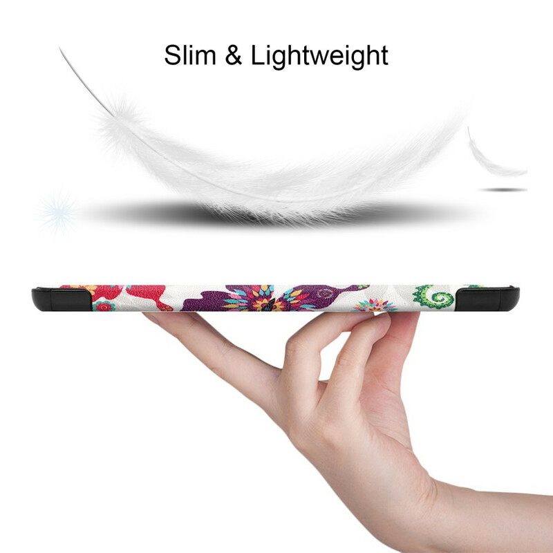 Custodia smart per Samsung Galaxy Tab S7 Plus rinforzata con farfalle e fiori