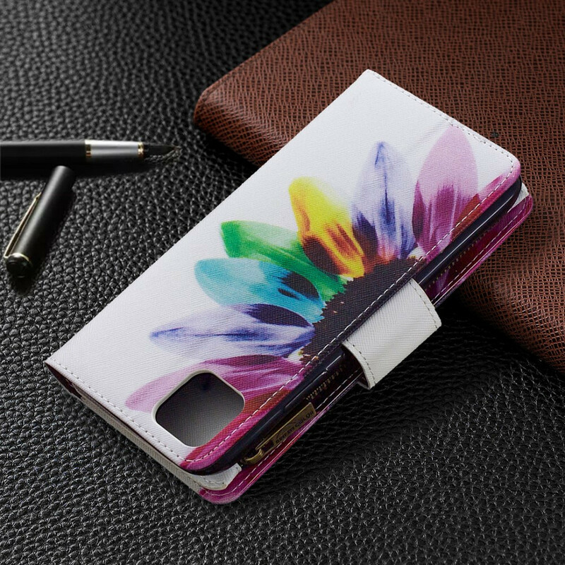 Cover Realme C11 Tasca con zip Fiore
